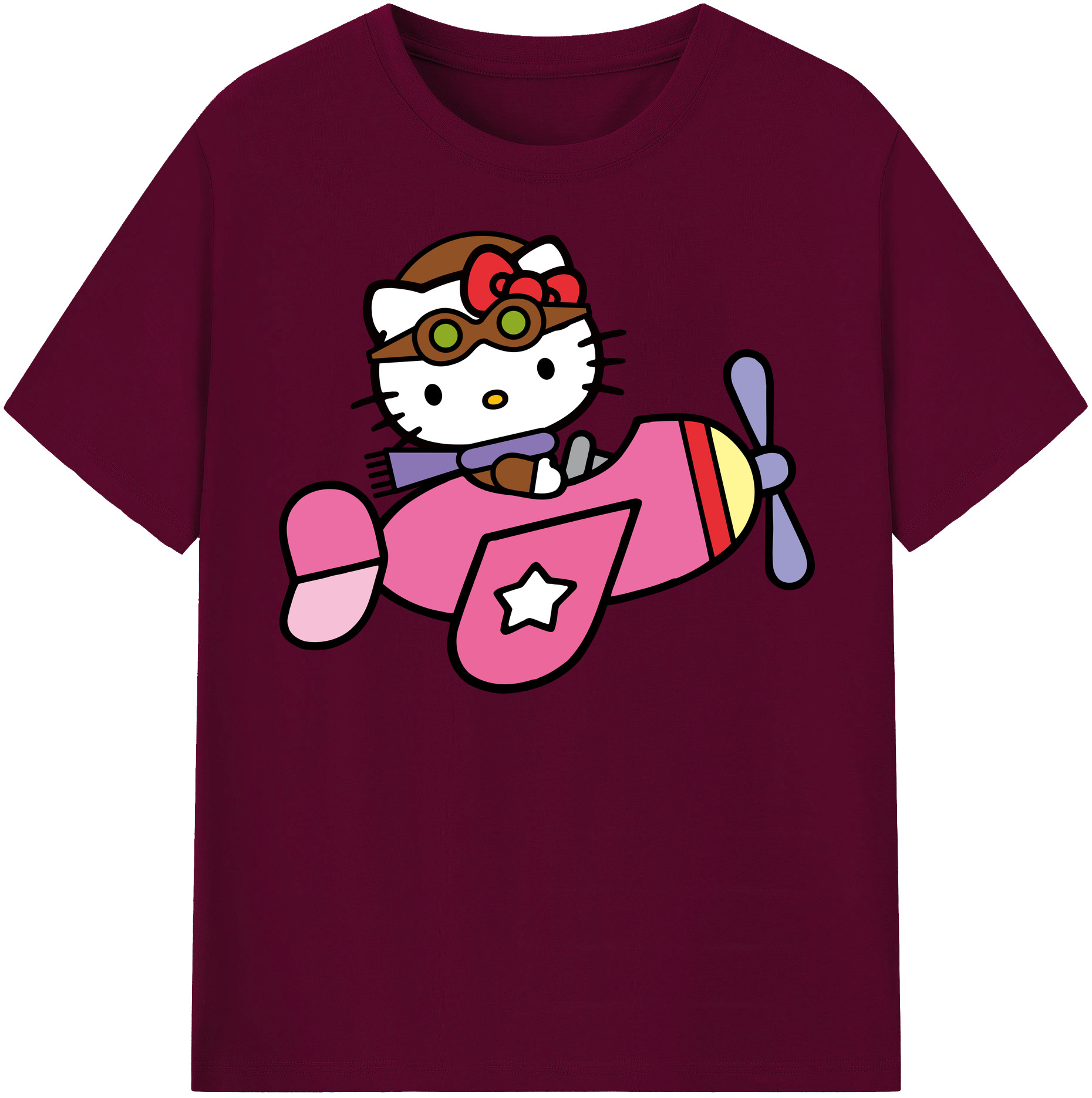 （画像用） Hello Kitty ハローキティ レディースカジュアルプリントTシャツ（綿100％）